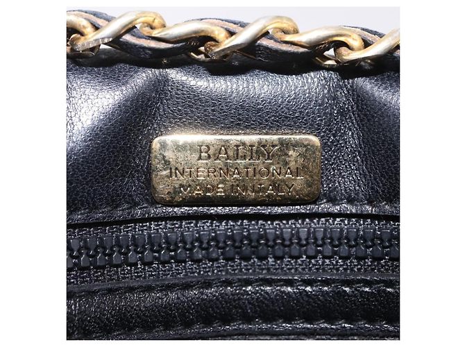 Bally Vintage gestepptes Leder mit Kette Schwarz - Ansicht 6