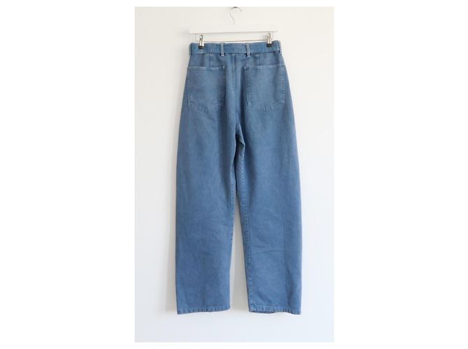 Lemaire Vaqueros anchos de talle alto con cinturón - Azul - vista 4