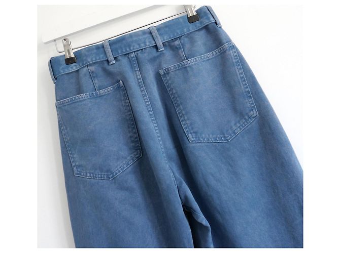Lemaire Vaqueros anchos de talle alto con cinturón - Azul - vista 5