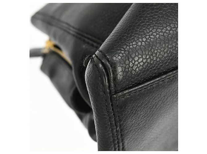 Chanel Vintage Logo Chain Tote Caviar Medium Schwarz - Ansicht 7