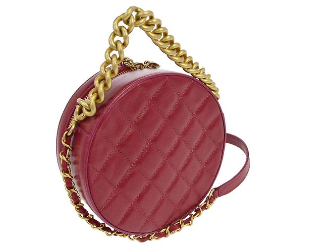 Chanel Round as Earth in vitello glassato Rosso - vista 2