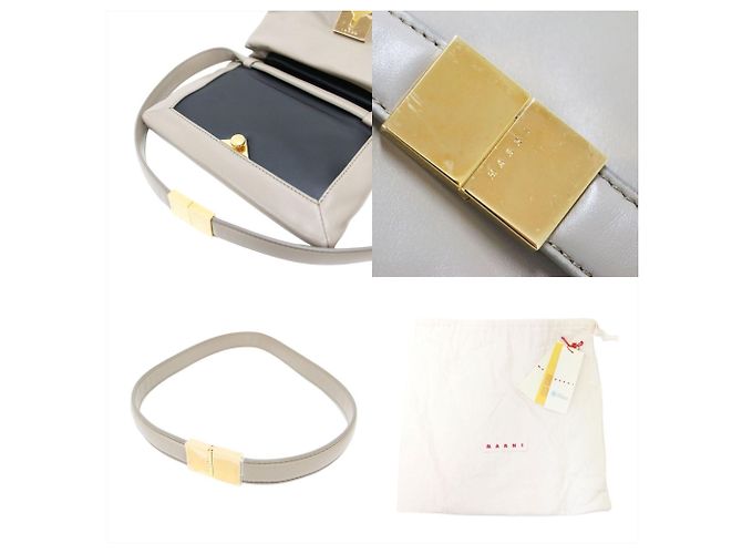 Borsa a tracolla piccola Marni Prisma Grigio - vista 8