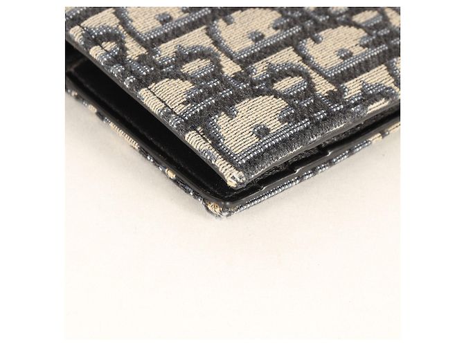 Tarjetero Christian Dior Dior Oblique de lona jacquard Beige Azul marino - vista 6