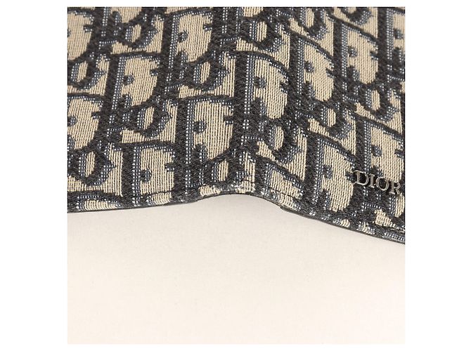 Tarjetero Christian Dior Dior Oblique de lona jacquard Beige Azul marino - vista 7