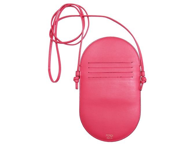 Fendi Auroch Pink Leather Card Case - view 2