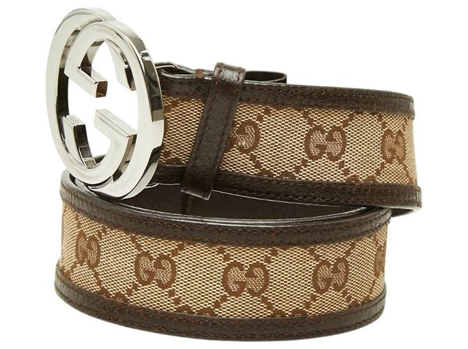 Cintura Gucci GG Canvas Interlocking G Marrone - vista 2