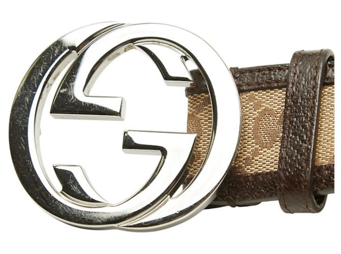 Cintura Gucci GG Canvas Interlocking G Marrone - vista 4