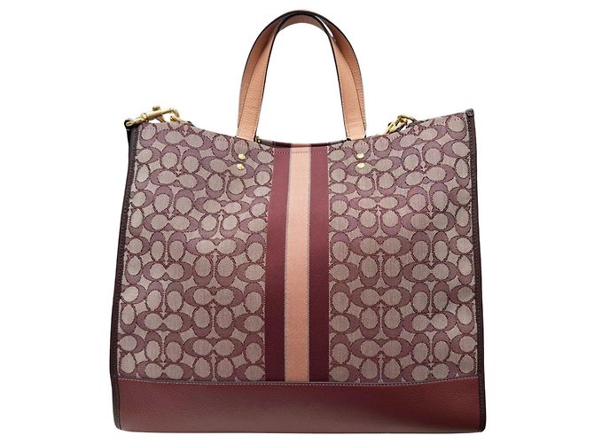 COACH Dempsey Jacquard Multi-Wine Tote Bag Rot Bordeaux - Ansicht 2