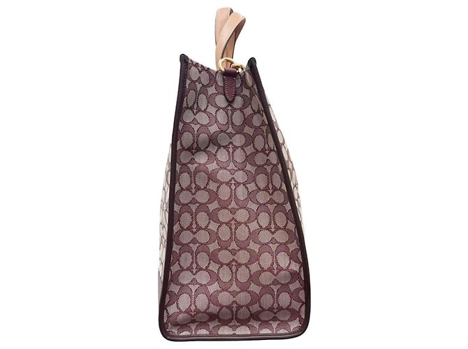 COACH Dempsey Jacquard Multi-Wine Tote Bag Rot Bordeaux - Ansicht 3