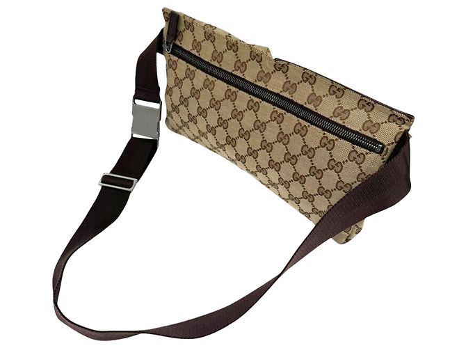 Borsello da vita Gucci GG Canvas Beige Marrone scuro - vista 3