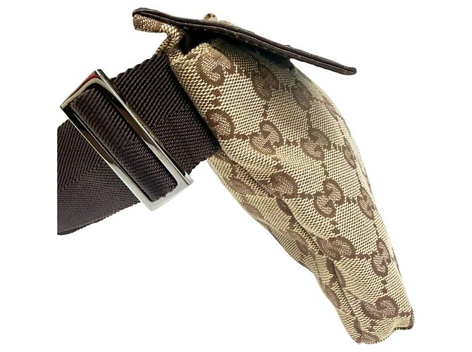 Borsello da vita Gucci GG Canvas Beige Marrone scuro - vista 4