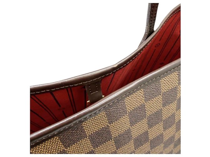 Borsa Tote Louis Vuitton Damier Neverfull MM Marrone - vista 12