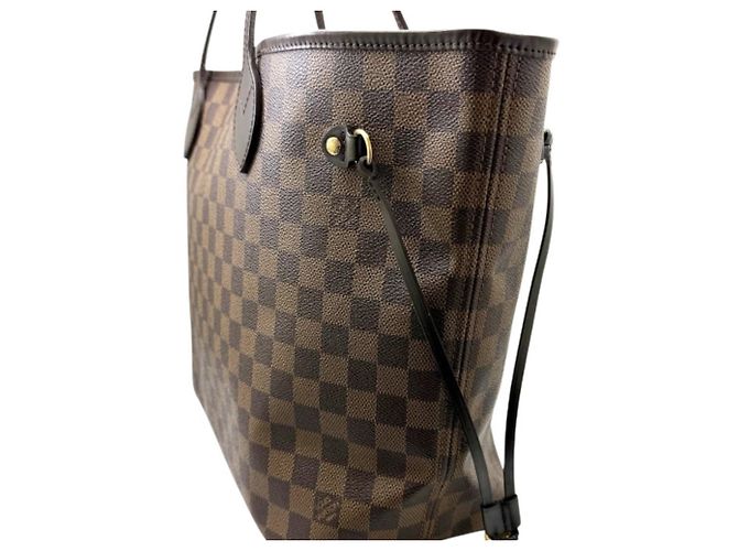 Borsa Tote Louis Vuitton Damier Neverfull MM Marrone - vista 3