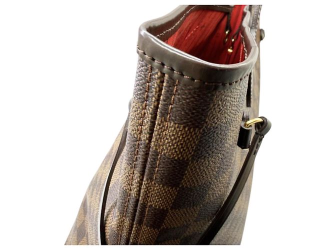 Borsa Tote Louis Vuitton Damier Neverfull MM Marrone - vista 9