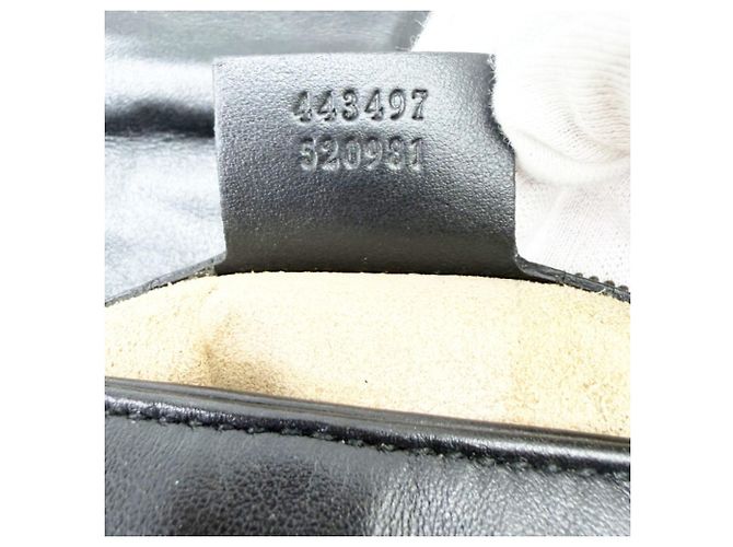 Borsa a tracolla in pelle nera GUCCI GG Marmont Nero - vista 18
