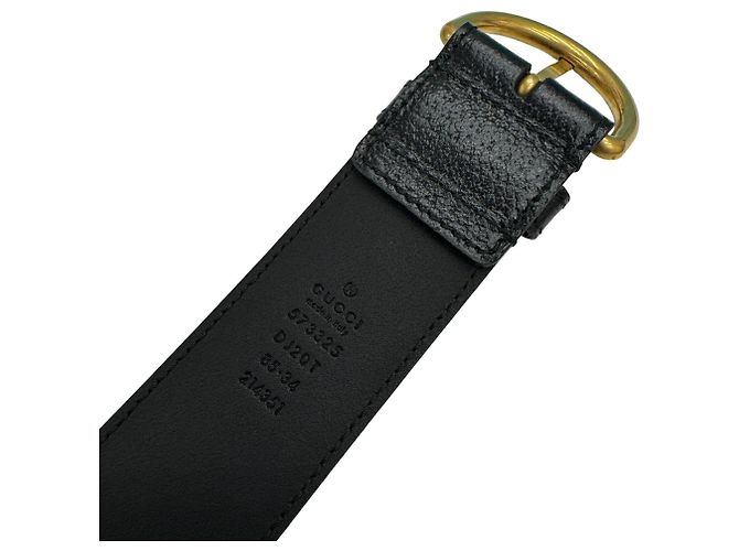 Gucci Ledergürtel in Schwarz mit goldener Hardware - Ansicht 3