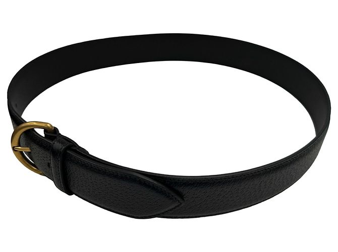 Gucci Ledergürtel in Schwarz mit goldener Hardware - Ansicht 4