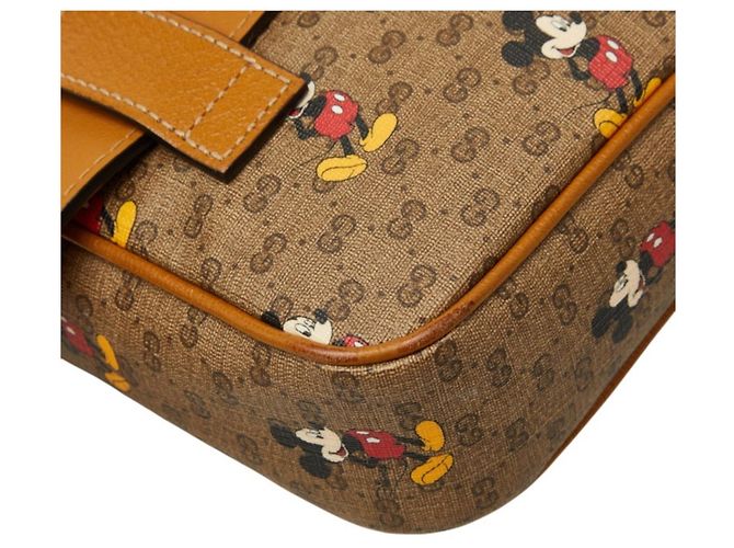 Borsa a tracolla Gucci Micro GG Supreme Disney Collaboration Marrone - vista 7