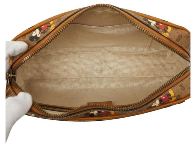 Borsa a tracolla Gucci Micro GG Supreme Disney Collaboration Marrone - vista 8