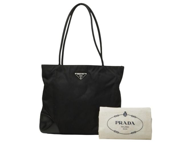 Sac Tote Prada avec plaque logo triangle Noir - vue 12