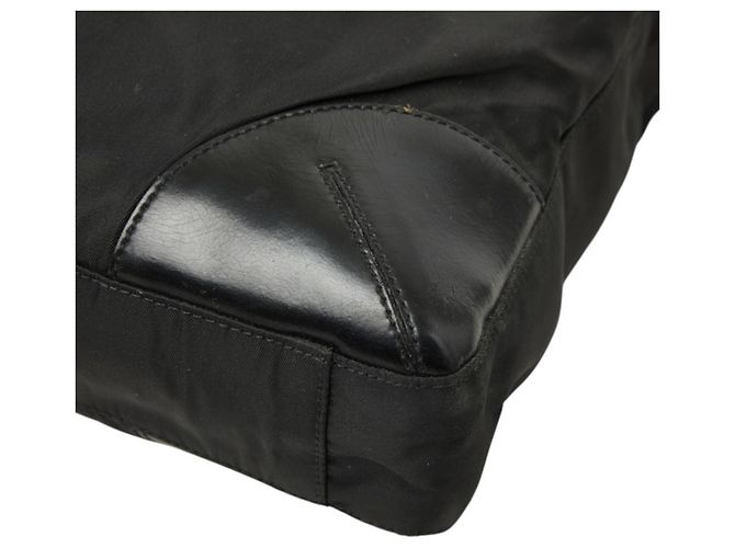 Sac Tote Prada avec plaque logo triangle Noir - vue 4