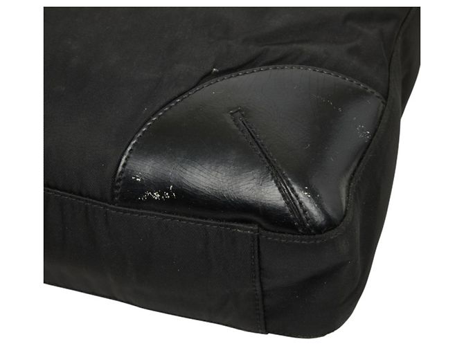 Sac Tote Prada avec plaque logo triangle Noir - vue 6