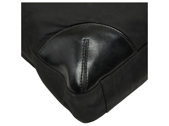 Sac Tote Prada avec plaque logo triangle Noir - vue 7