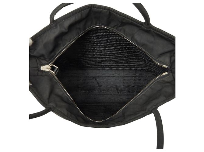 Sac Tote Prada avec plaque logo triangle Noir - vue 8