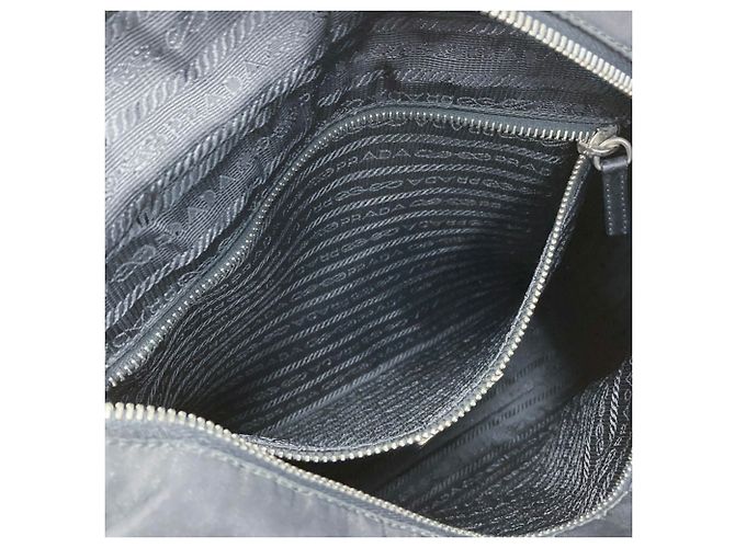 Sac Tote Prada avec plaque logo triangle Noir - vue 9