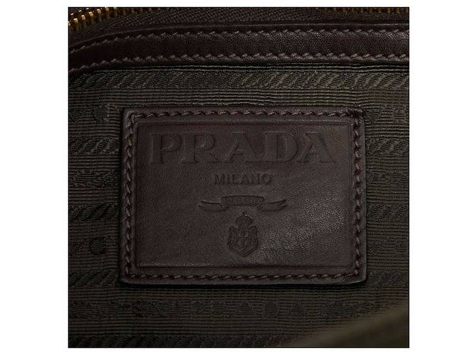 Bolsa Messenger Prada em nylon cáqui e couro Caqui - vista 9