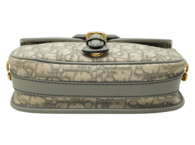 Borsa a tracolla con patta Christian Dior Dior Oblique Bobby Marrone D'oro - vista 3