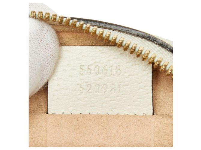 Borsa a tracolla Gucci Ophidia Mini Round Double G Web Stripe Bianco - vista 10