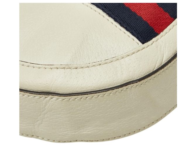 Borsa a tracolla Gucci Ophidia Mini Round Double G Web Stripe Bianco - vista 5