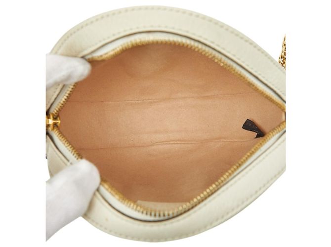 Borsa a tracolla Gucci Ophidia Mini Round Double G Web Stripe Bianco - vista 8