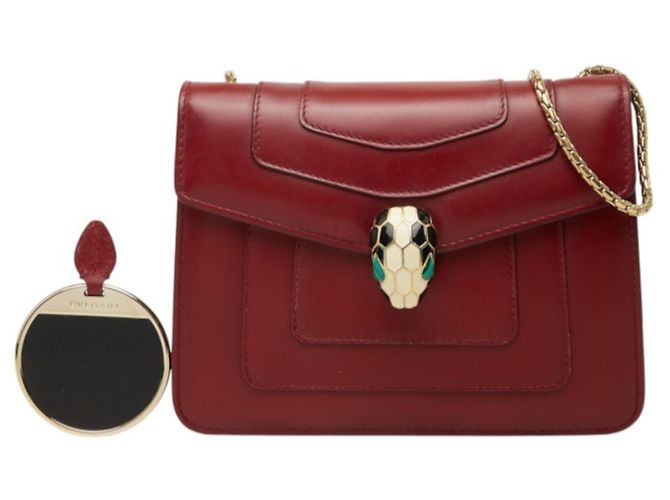 Bulgari Borsa a tracolla Bvlgari Serpenti Forever Rosso Bordò - vista 11