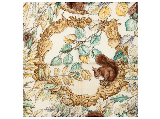 Hermès Foulard Hermes Carre 90 CASSE NOISETTE Multicolore Beige - vista 2