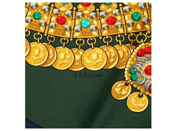Hermès Hermes Carre 90 Kosmima Space Scarf Mehrfarben Grün Marineblau - Ansicht 5