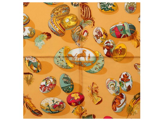 Hermès Hermes Carre 90 Couvee d'Hermes Egg Scarf Marrone Multicolore - vista 2