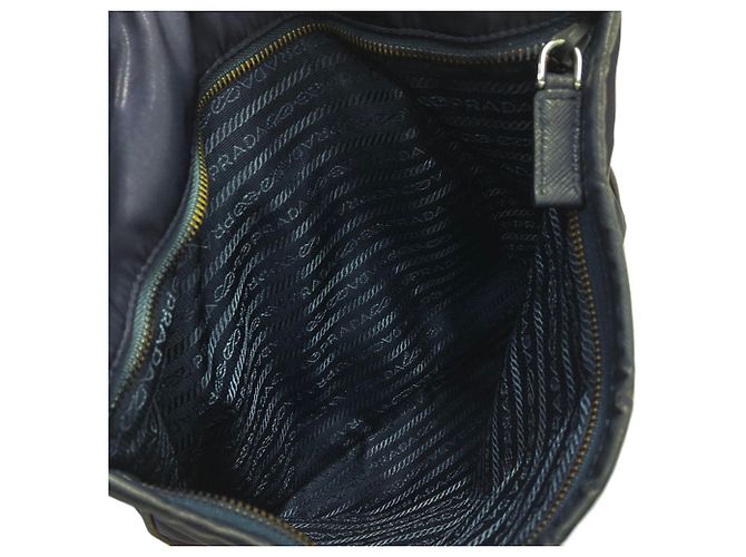 Borsa a tracolla Prada con placca logo triangolare Blu navy - vista 8