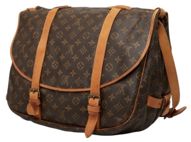 Borsa a tracolla Louis Vuitton Monogram Saumur 35 Marrone - vista 2