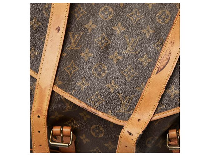 Borsa a tracolla Louis Vuitton Monogram Saumur 35 Marrone - vista 8