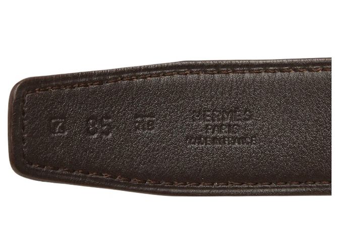Hermès Hermes Brown Leather Men's Belt - view 4