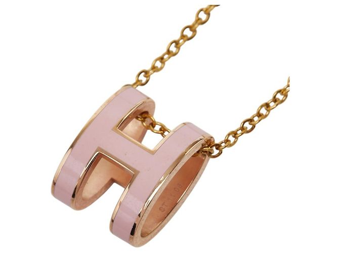 Hermès Hermes Pop H Anhänger Halskette Pink Golden - Ansicht 3
