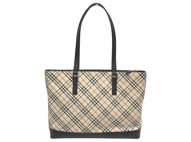 Burberry Nova Check Pattern Tote Bag Schwarz Beige - Ansicht 2