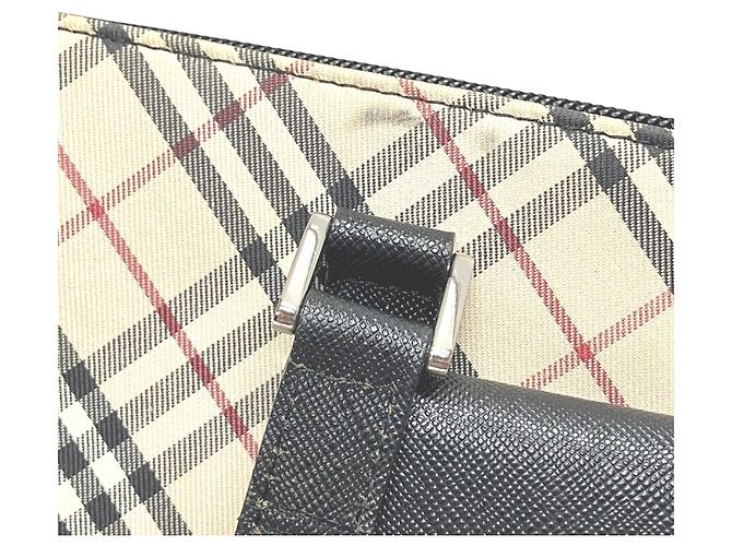 Burberry Nova Check Pattern Tote Bag Schwarz Beige - Ansicht 8
