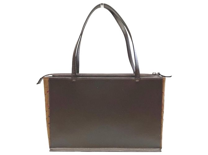 Borsa Tote Burberry in tela e pelle marrone - vista 2