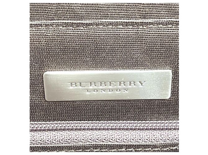 Borsa Tote Burberry in tela e pelle marrone - vista 4