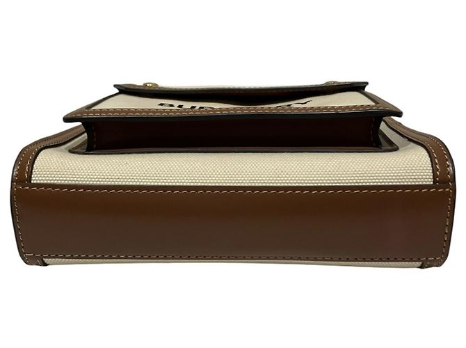 Borsa Burberry in tela e pelle Marrone Bianco - vista 3