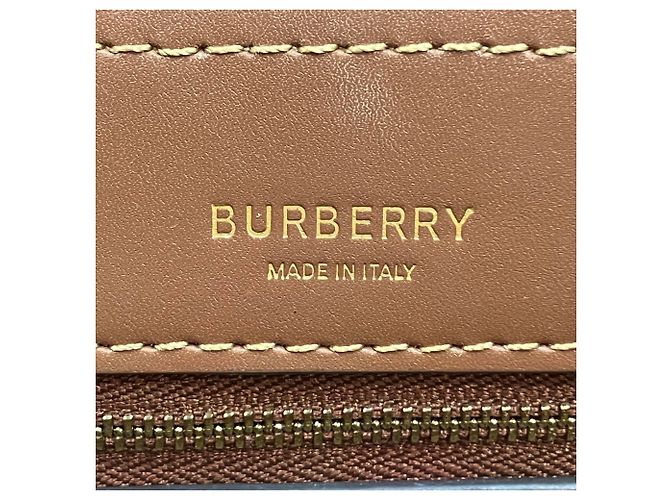 Borsa Burberry in tela e pelle Marrone Bianco - vista 4