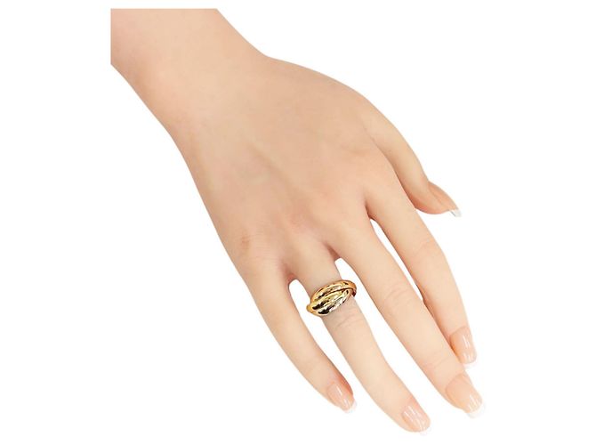Anello Cartier Trinity 18K Oro Giallo Rosa e Bianco Argento D'oro - vista 2